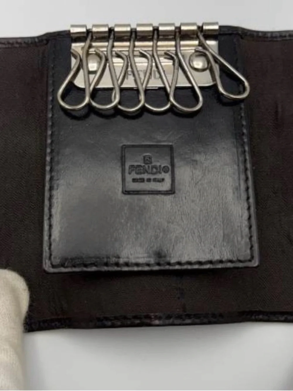 Fendi Brown Men’s Tri-Fold Wallet with key holder